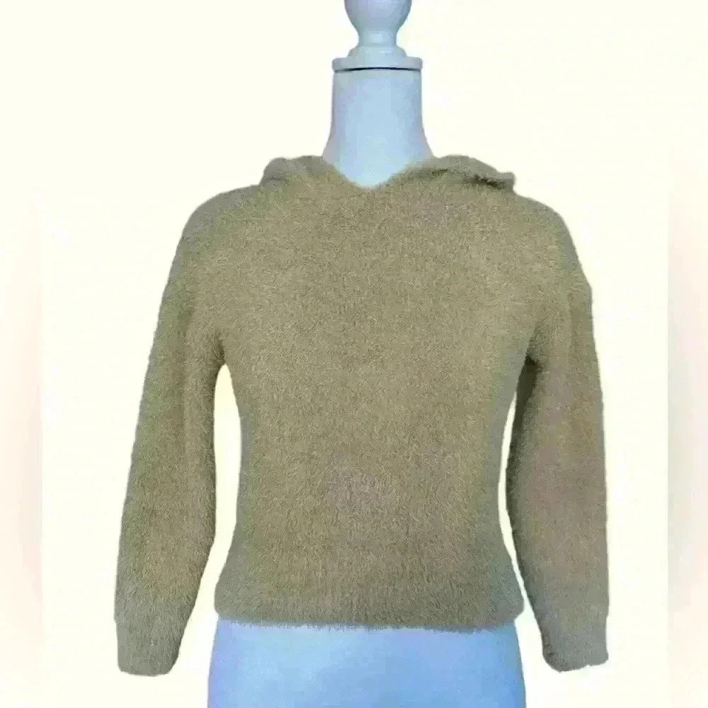 Love Ellie Tan Fuzzy Cozy Warm Hoodie Top. Size S, runs like an XS Small.